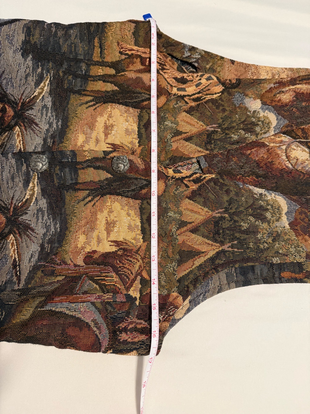 Longhorn Western Themed Vest with Brown and Green Tones - Picture 6 of 9